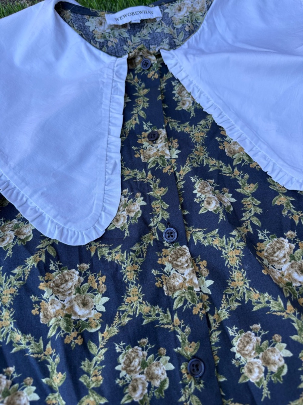 WEWOREWHAT COLLAR PUFF SLEEVE VICTORIAN FLORAL TOP Size Small - Picture 5 of 9